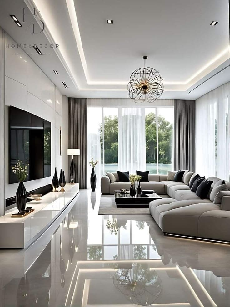 Modern Minimalist Living Room - After
